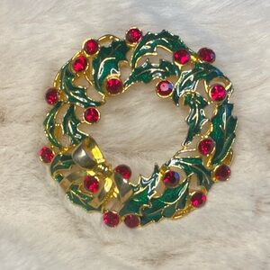 Vintage Eisenberg Ice Holly Berries Christmas Holiday Wreath 1960 Mint Condition